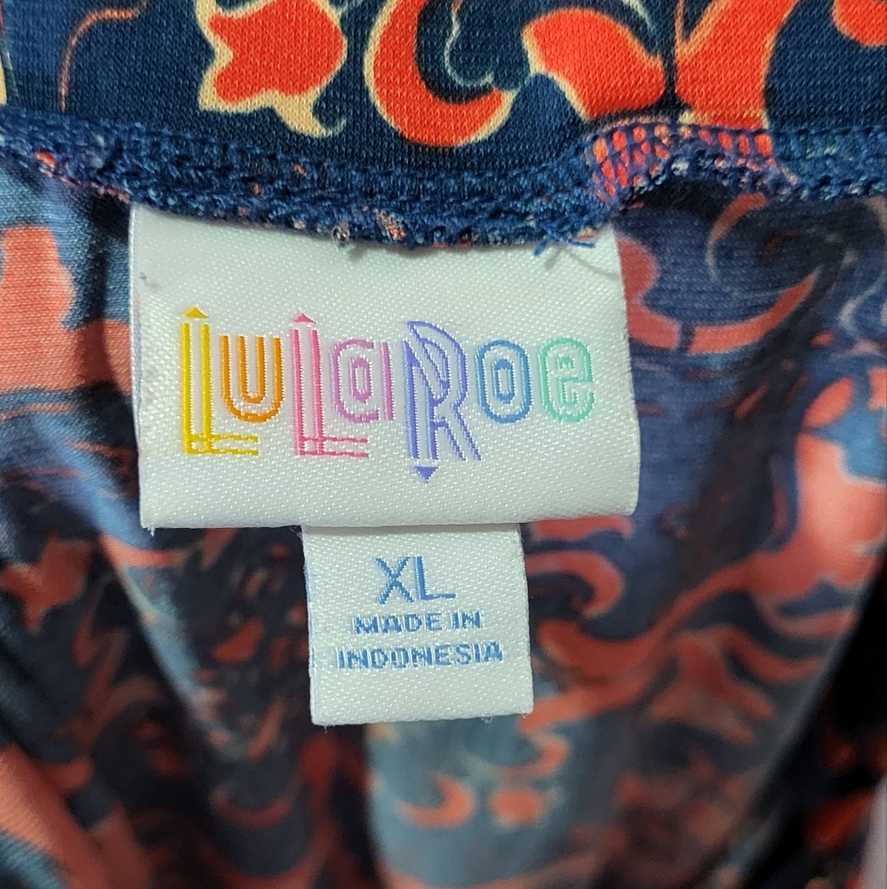 LulaRoe Women's Navy/Red High Waisted Floral Maxi Pleated Skirt Size XL EUC - Picture 3 of 10